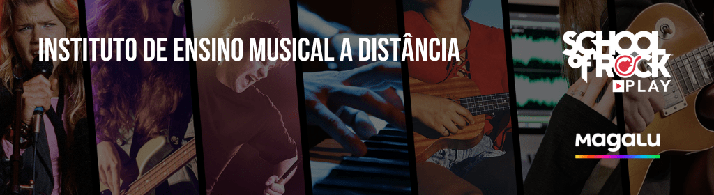 Banner superior do produto. Segue a descrição do conteúdo: O Instituto de Ensino Musical a Distância com 3 meses de acesso gratuito! Aproveite essa condição especial com a Magalu!

Você terá acesso a um Ambiente Virtual com conteúdos para todos os níveis e estilos! E você não será cobrado por isso durante os primeiros 90 dias!

- Acesso por computador, tablet ou celular;
- Mais de 1.000 aulas e conteúdos;
- Guitarra, Baixo, Teclado, Violão e Bateria;
- Canto e Performance;
- Produção Musical e Music Business;
- Teoria Musical;
- Material didático para acompanhamento em PDF;
- Exercícios práticos e repertório para treinar;
- Conteúdos exclusivos sobre shows e dicas para ser um músico completo;
- Atividades de musicalização infantil para pais e filhos;
- WebSéries e Programas Exclusivos;
- Suporte com Professores e Técnicos;
- Avaliações para a sua evolução nas aulas;

Dê o primeiro passo rumo a sua evolução musical.