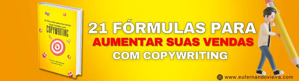 Banner superior do produto. Segue a descrição do conteúdo: Este livro digital está repleto de informações e fórmulas estratégicas de como se usar copywriting. Um conteúdo completo sobre copy e muitos exemplos de como usá-los em seus conteúdos e e-mails e anuncios online.

Várias fórmulas pouco conhecidas e que fogem dos olhos do público em geral. Aqui você vai virar seu jogo trabalhando com copy e alavancando suas vendas, fazendo os seus clientes despertarem o desejo pelos seus produtos.

Veja suas vendas alavancarem ao usar essas técnicas de copy sendo utilizada nos seus conteúdos na internet ou na sua loja física e veja seus clientes cobiçarem seus produtos de agora em diante.