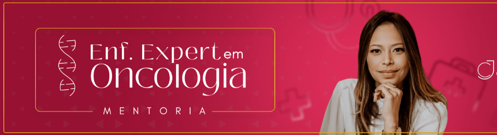Banner superior do produto. Segue a descrição do conteúdo: Mentoria personalizada para enfermeiros na área oncológica.

Como vai funcionar a mentoria?

- A mentoria terá início imediato;
- Acompanhamento por 3 meses, com cronograma de estudos (individual) e questões semanais de oncologia;
- Envio da avaliação de desempenho semanal (individual) com base na resolução das questões;
- Acesso a todos os meus cursos;
- Grupo Vip no whatsapp;
- Mega simulado de oncologia com placa de premiação ao final da mentoria;
- Após o inicio da mentoria, iremos agendar o call individual para avaliação curricular e análise ou criação do LinkedIn (rede social profissional);
- Como forma de presentear e comemorar esse paço de sucesso na carreira, as mentorias mais chiques da oncologia ganharam um press kit maravilhoso contendo um moleskine da Mentoria Enf Expert e 1 copo de café do tipo Starbucks.

Estão preparadas para dar esse passo de sucesso e exclusivo na enfermagem oncológica?