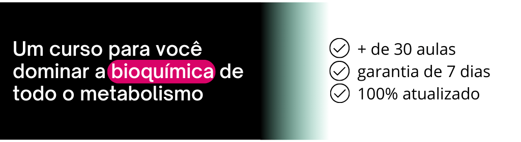 Banner superior do produto. Segue a descrição do conteúdo: O curso on-line Bioquímica dos Nutrientes 2.0 contém 6 módulos de ensino. São aulas que ensinam sobre a absorção, digestão e metabolismo bioquímico de proteínas, carboidratos e lipídeos. As aulas contém materiais de apoio que contribuem para o melhor aproveitamento do curso.