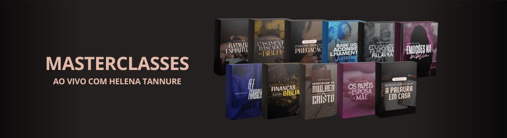 Banner superior do produto. Segue a descrição do conteúdo: Descubra um conteúdo transformador com as Masterclass Especiais da Pastora Helena Tannure, especialmente desenvolvidas para mulheres cristãs. Este produto exclusivo oferece uma abordagem profunda e inspiradora sobre diversas áreas essenciais para a vida de mulheres comprometidas com sua fé e missão.