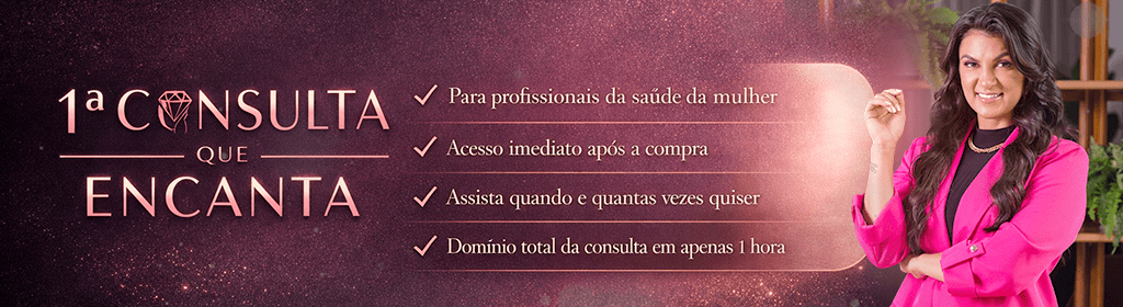 Banner superior do produto. Segue a descrição do conteúdo: Aprenda a fazer sua 1ª Consulta que Encanta — Minicurso Completo

A sua primeira consulta pode ser o que define se a paciente volta, indica e fecha acompanhamento — e é aí que o retorno financeiro acontece.

Neste minicurso, você aprende um passo a passo prático pra conduzir uma consulta segura, humanizada e estratégica, do início ao fechamento, gerando confiança e convertendo em continuidade.

Pra quem quer parar de improvisar e transformar a primeira consulta em resultado real.