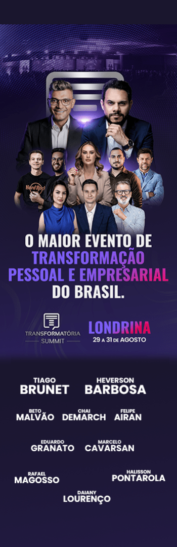 Banner lateral do produto. Segue a descrição do conteúdo: Três dias eletrizantes que vão te entregar a chave mestra da Prosperidade. Você terá acesso as melhores estratégias de comunicação, influência, networking e posicionamento que transformaram estes grandes mentores que estarão no palco do Experience em referências do seu mercado, para que você seja a referência do seu mercado. Mais do que um evento, o Transformatória Summit é a porta de entrada para uma nova dimensão de prosperidade e liberdade. Uma oportunidade única de aprender com os melhores e se tornar um profissional mais respeitado, admirado e bem sucedido.