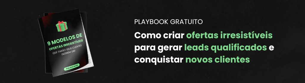Banner superior do produto. Segue a descrição do conteúdo: Descubra como criar ofertas irresistíveis para gerar leads qualificados e conquistar novos clientes:

Neste guia, você vai descobrir:

- Como criar ofertas que realmente chamam a atenção do público certo.

- O segredo do valor percebido (e por que apenas dar desconto não resolve o problema).

- Como ativar gatilhos psicológicos que fazem as pessoas dizerem "eu preciso disso agora".

- Os 9 modelos de ofertas comprovadas que você pode aplicar imediatamente.