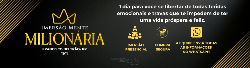 Banner superior do produto. Segue a descrição do conteúdo: Mente Milionária 
Imersão presencial com o Maior mentor de vidas e negócios do Brasil